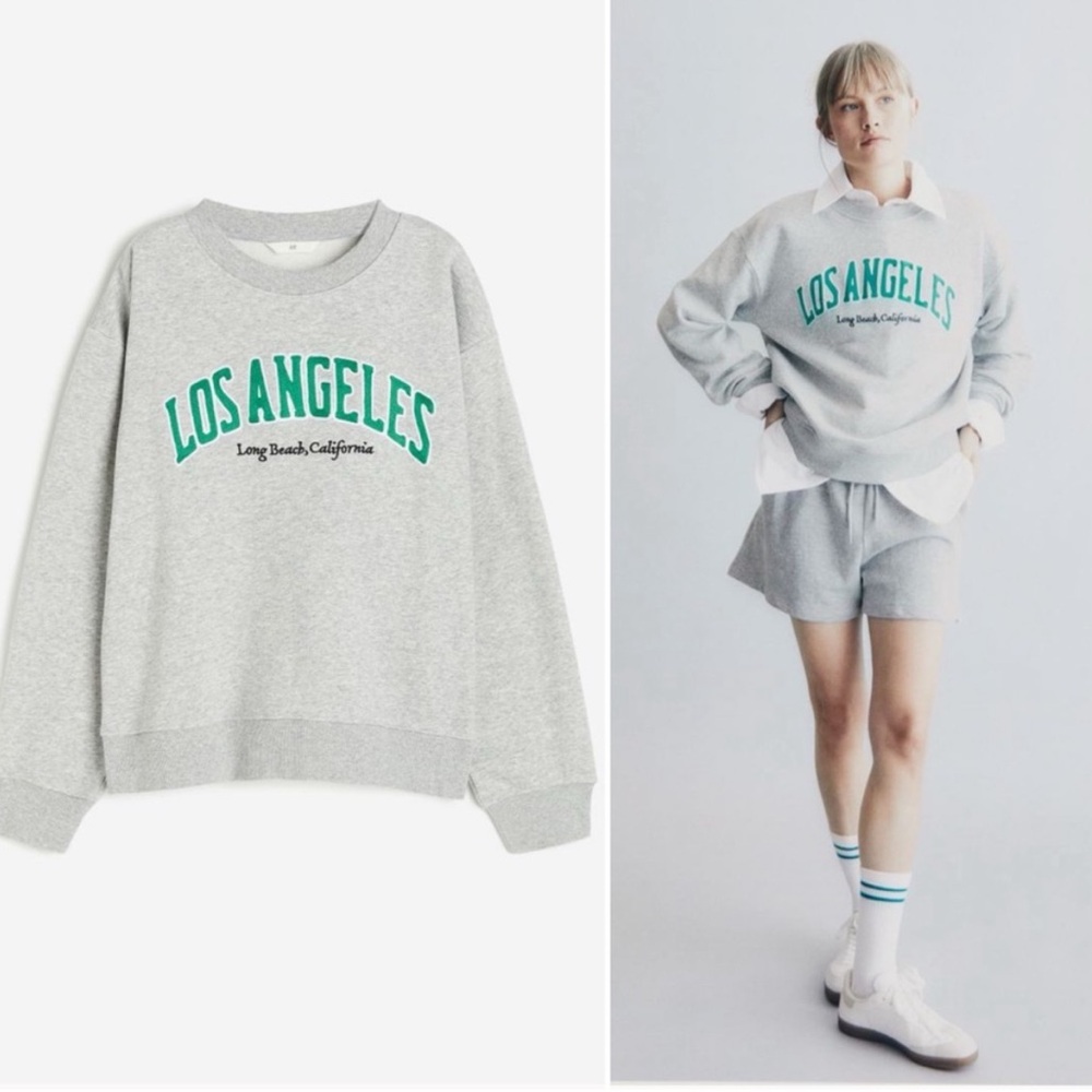 Gray Los Angeles Sweatshirt Medium M Crewneck Hoodie Long Beach CA
